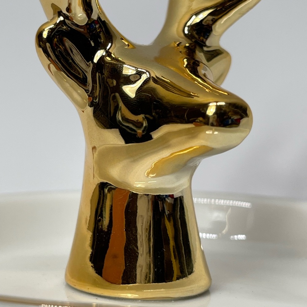 Deer Ring Display Holder Mini Trinket Tray Jewelry Ceramic Dish Pendant Case mom - Picture 8 of 17